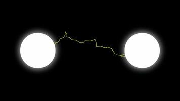 deeltjes botsing in hadron botsen. astrofysica concept, abstract moleculen invloed, atomair energie macht ontploffing, elektronen protonen botsen, twee cores breken verwoesting video