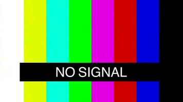No signal test tv, TV no signal, Television Test Of Stripes, Signal TV Pattern Test Or Television Color Bars Signal, End Of The TV ColorS Bars For Background video