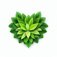 Foliage Elegance, A Heart of Leaves and Greenery, Generative AI photo