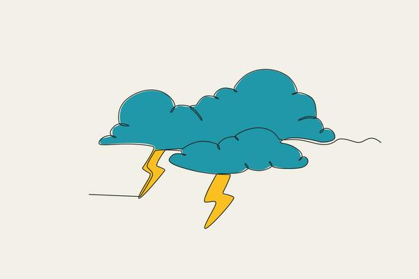 Color illustration of a thunderstorm