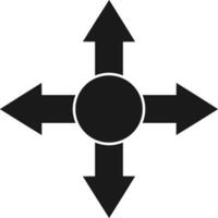 black arrows four direction symbol. icon vector Illustration.