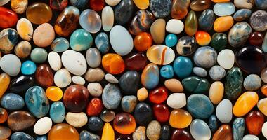 Colorful stone background sea stone background pebbles background rock wall background colorful rock pebbles background ai generated photo