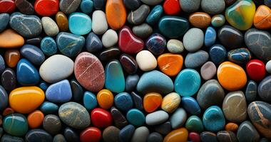 Colorful stone background sea stone background pebbles background rock wall background colorful rock pebbles background ai generated photo