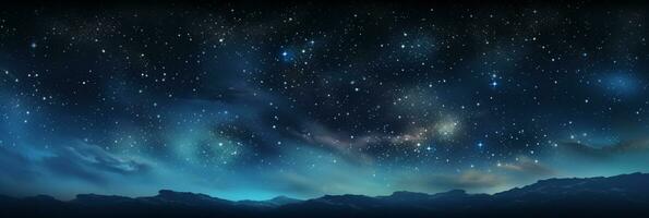 noche cielo antecedentes cielo lleno de estrellas y galaxia antecedentes nebulosa universo resumen antecedentes lechoso camino y planeta antecedentes ai generado foto