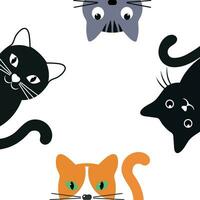 Illustration set of cute colorful cats vector