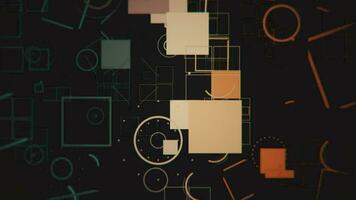 Dynamic abstract background with various fast moving motion graphics geometric shapes - squares, circles and lines. Full HD and looping background. video