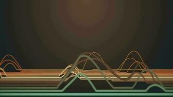 Retro background with particle sine waveforms gently oscillating up and down across the frame. This science oscillation concept motion background is full HD and a seamless loop. video