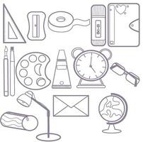 Doodle icon stationary tools vector