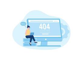 Problems with the website concept flat illustration vector