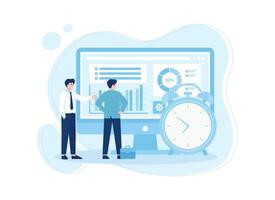 people are learning about trading concept flat illustration vector