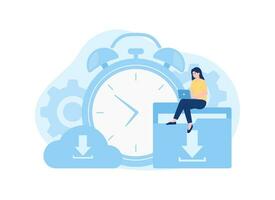 Data input activity vector concept flat illustration