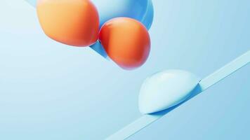 Soft ball and abstract geometric background, 3d rendering. video