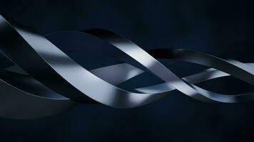 Metallic curve geometry background, 3d rendering. video