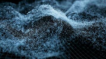 Abstract wave particles background, 3d rendering. video