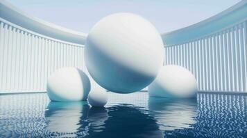 Water surface with round geometry background, 3d rendering. video