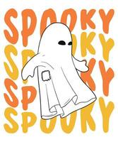 spooky happy Halloween design vector