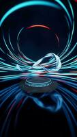 Mobius belt with spin lines effect background, 3d rendering. video