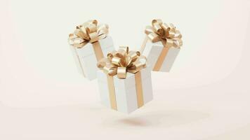 Loop animation of gift boxes, 3d rendering. video