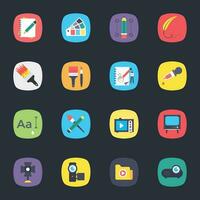 Pack of Designing Flat Icons vector