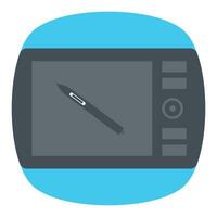 Digitizer flat icon with wacom pen for digital graphics vector