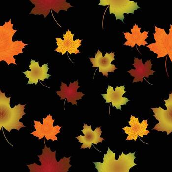 Seamless pattern with maple leaves. Texture  background design for web banner, print, wallpaper. Vector illustration.