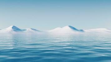 Lake and water surface background, 3d rendering. video