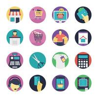 Shopping Flat Vector Icons Set