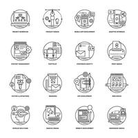 web y móvil desarrollo plano íconos vector