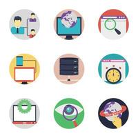 Internet Flat Icons Pack vector