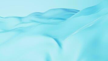 Flowing cyan cloth background, 3d rendering. video