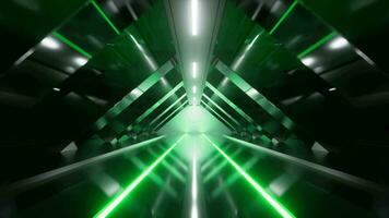 Dark tunnel with glowing light illuminated, 3d rendering. video