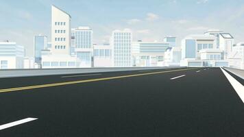urbano la carretera y digital ciudad modelo, 3d representación. video