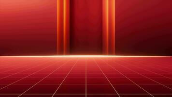 Red luxurious stage background, 3d rendering. video