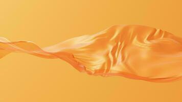 Flowing orange cloth background, 3d rendering. video