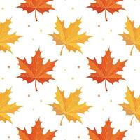 Autumn background from colorful maple leaves, seamless pattern. Print, textile, vector