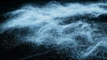 Abstract wave particles background, 3d rendering. video