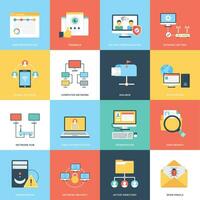 Internet Security Flat Icons Set vector