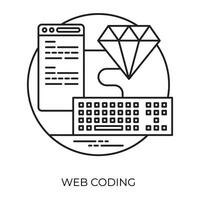 icono plano de desarrollo web vector