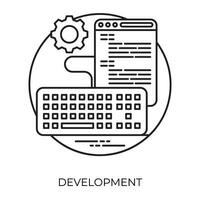 icono plano de desarrollo web vector