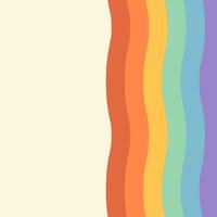 Groovy rainbow retro background with copy space. Abstract vector template for social media post. Fun doodle design for cover, banner, poster, promotion. offer, sale, discount