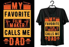 Filmmaker T-shirt Design. Funny Gift Item Filmmaker T-shirt Design For All People And Film Lovers. vector