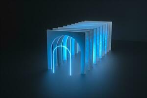 3d rendering, dust rock tunnel construction, mysterious background photo