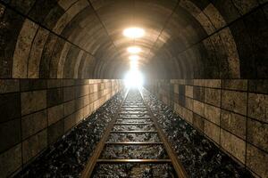 The rail in the cave, Perspective background photo