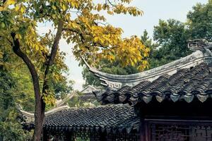 the autumn in the traditional park in China photo