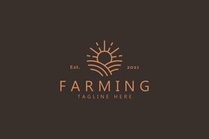 Sun and Agriculture Premium Quality Logo vector