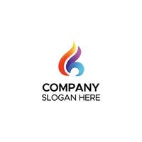 Business abstract flame gradient color logo for company vector