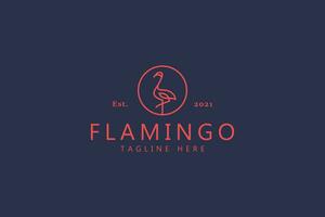 Isolated Illustration Flamingo Bird Logo. Monoline Style Creative Idea Brand Identity and Useful for Any Product. Z Generation Branding Trend. vector