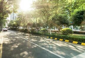 The landscape in the center of city, modern commercial background. photo