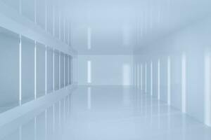 White empty room with sunshine from the side, 3d rendering photo