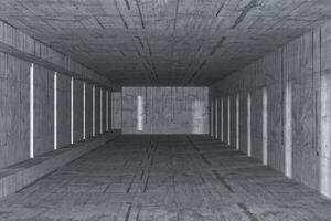 White empty concrete room, 3d rendering photo